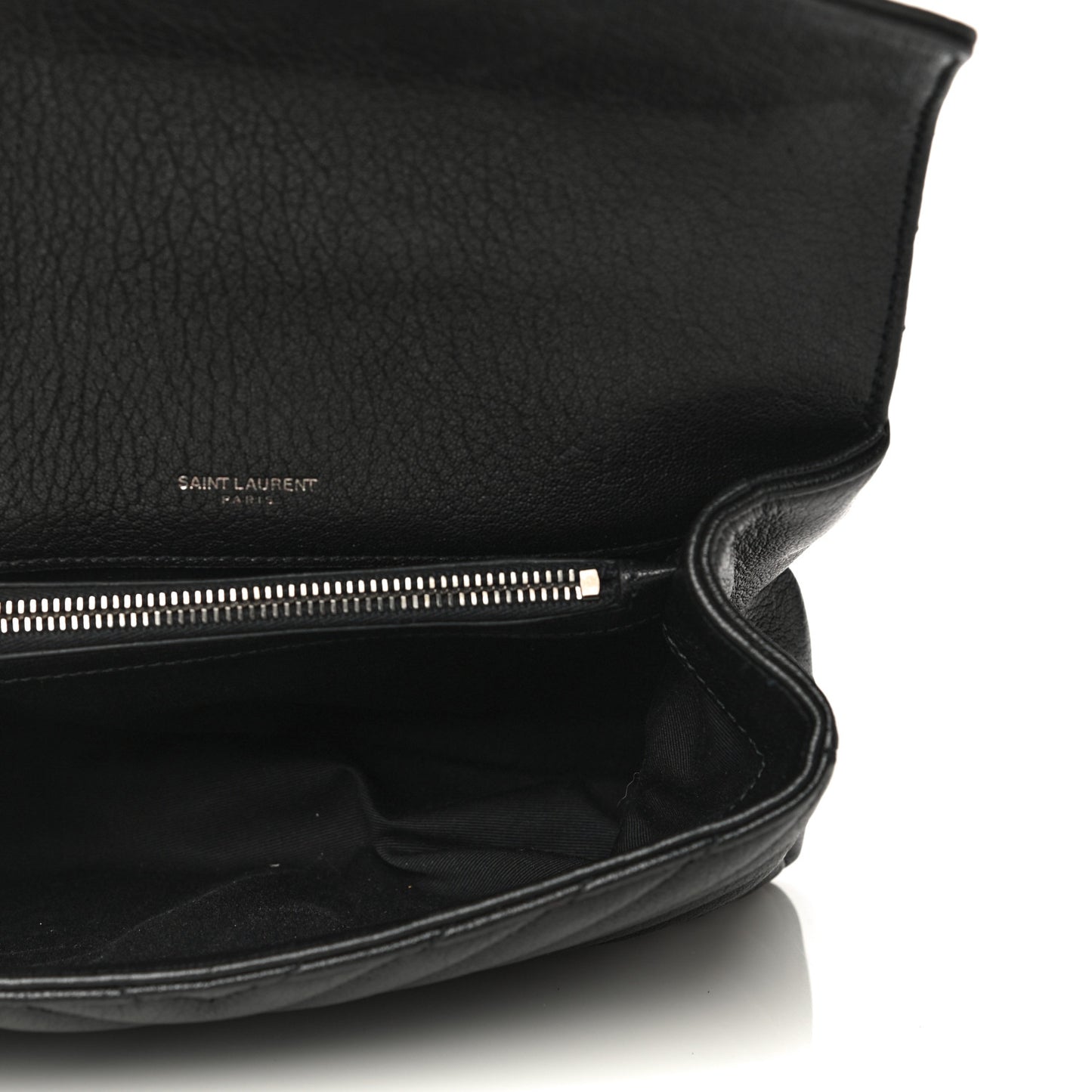 Sheepskin Matelasse Chevron Monogram Medium College Bag Black