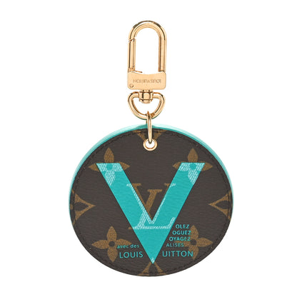 Louis Vuitton Monogram Illustre V Bag Charm Key Ring Turquoise 1 of 5