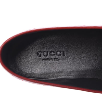 Gucci Canvas GG Monogram Horsebit Womens Jordaan Loafers 36.5 Gardenia Hibiscus Red 7 of 8