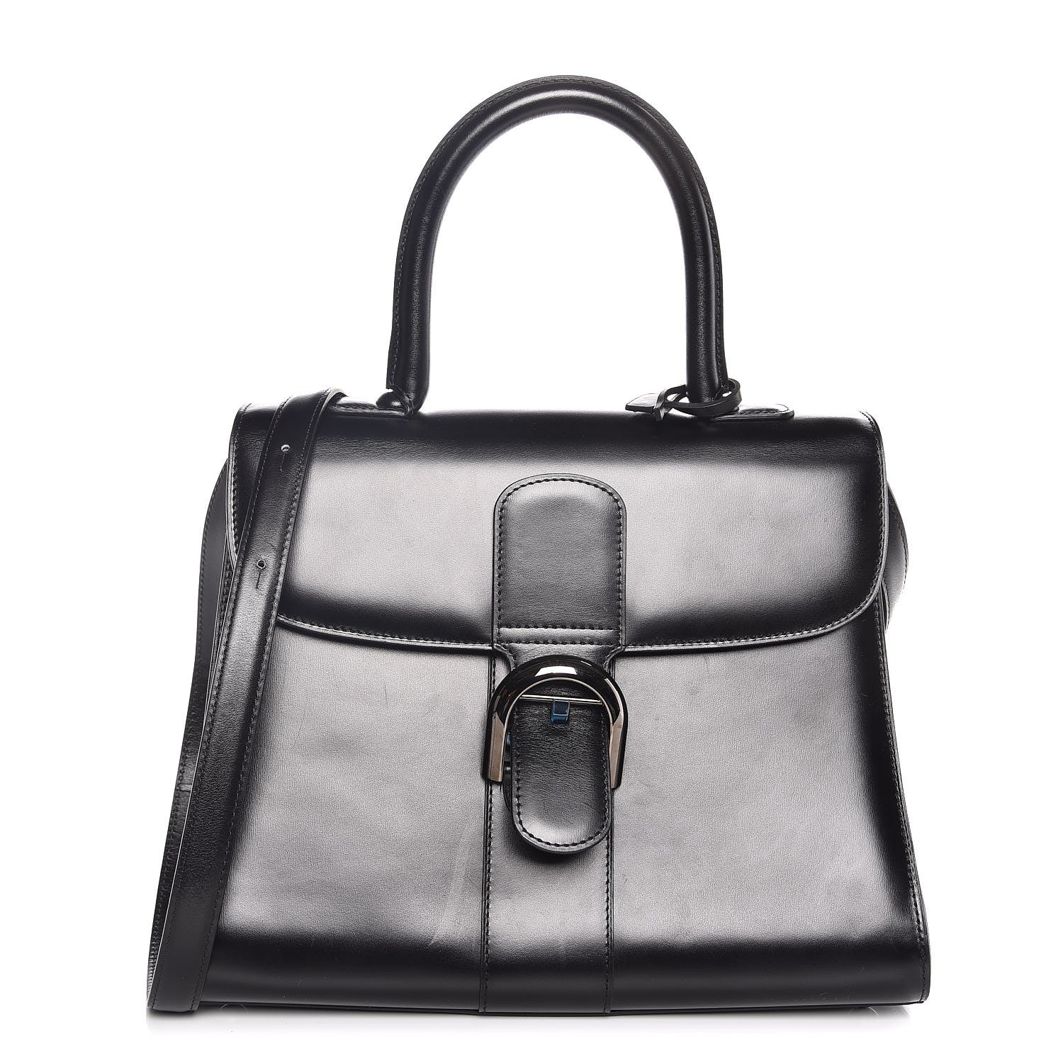Delvaux Box Calfskin MM Brillant Satchel Black 1 of 6