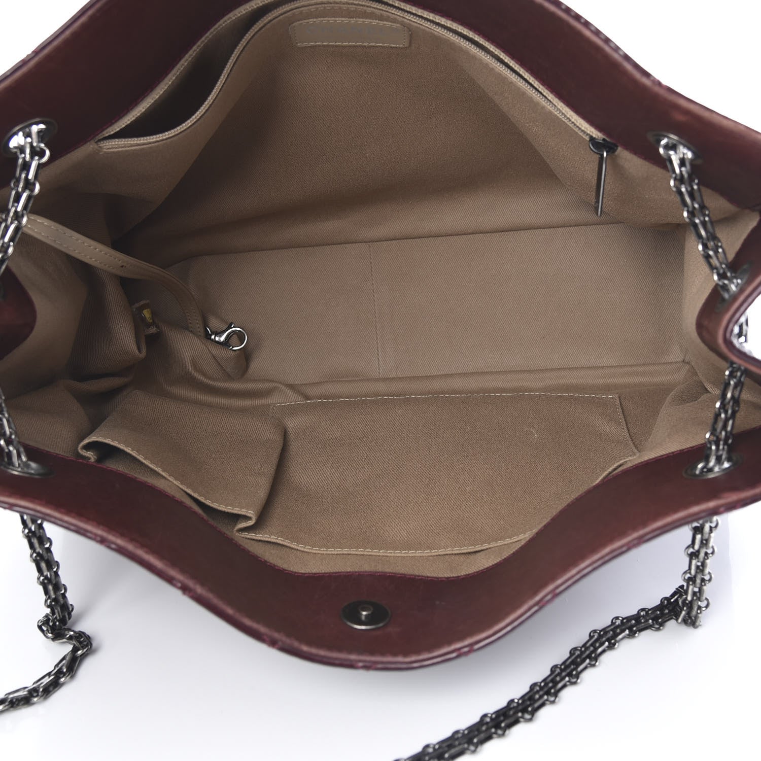 Chanel Patent Calfskin Quilted Reissue 2.55 Tote Burgundy 5 of 15