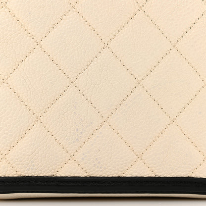 Chanel Caviar Quilted Small CC Filigree Vanity Case White Black 12 of 12