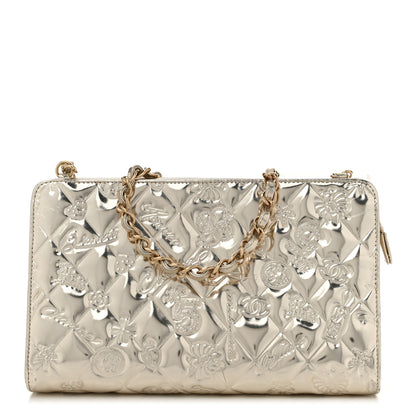 Chanel Metallic Patent Calfskin Lucky Symbols Pochette Gold 1 of 11