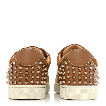 Christian Louboutin Suede Calfskin Mens Louis Junior Spikes Orlato Flat Sneakers 42 Brown 4 of 11