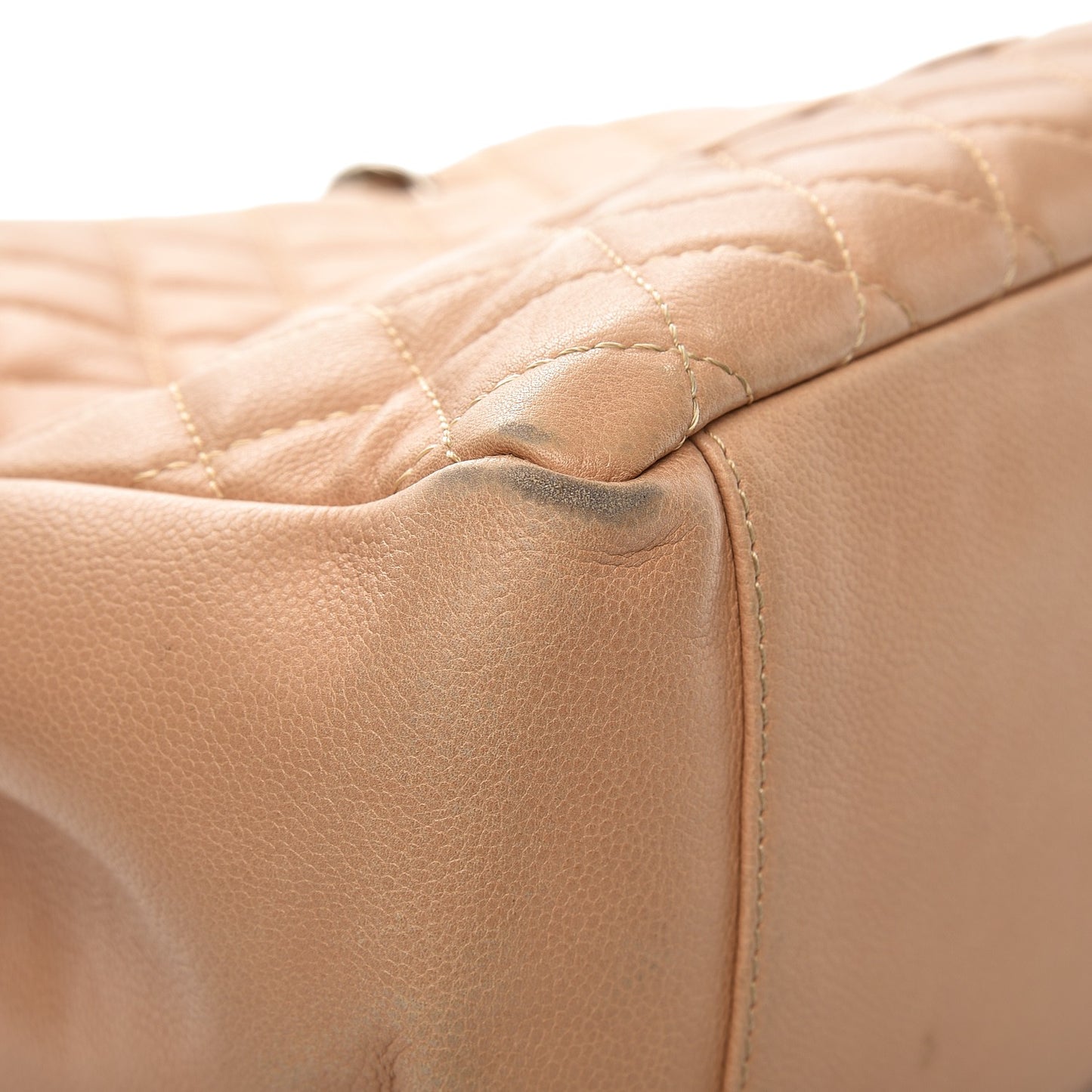 Caviar Quilted Grand Shopping Tote GST Beige