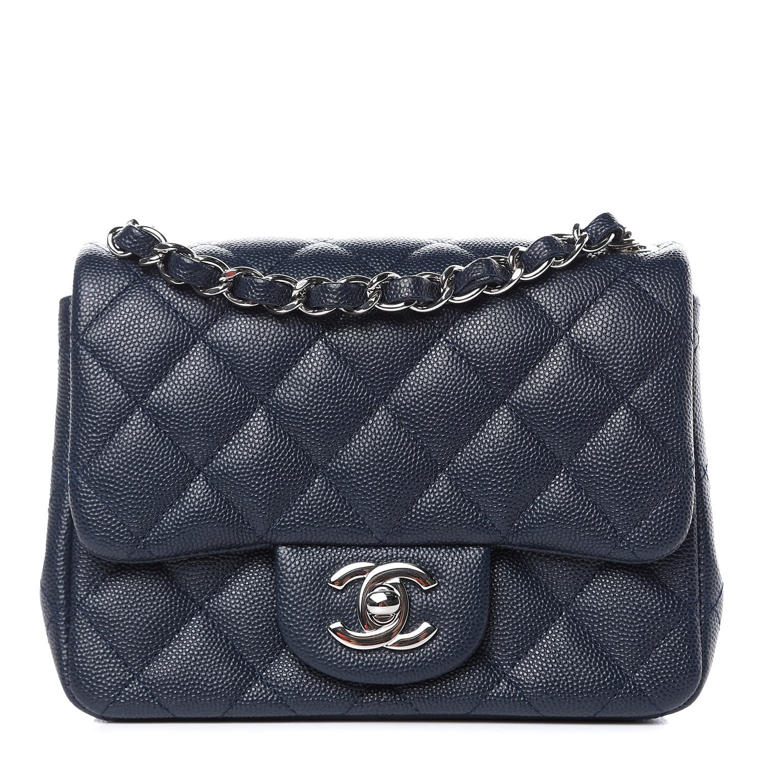 Chanel Caviar Quilted Mini Square Flap Navy 1 of 10