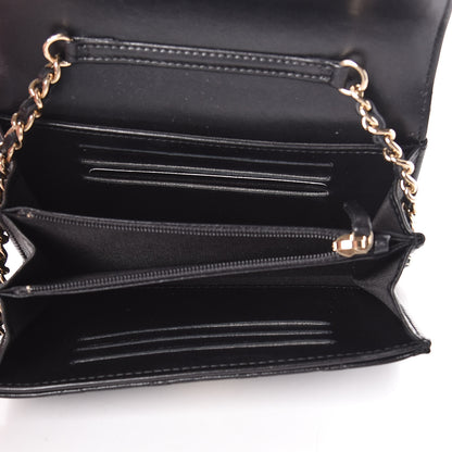 Chanel Lambskin Quilted Pearl Clutch With Chain Black 5 of 14