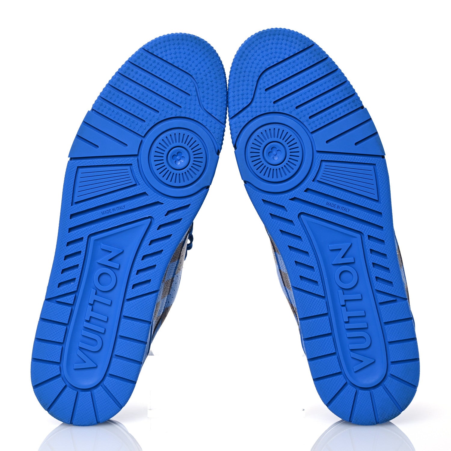 Louis Vuitton Damier Pop Grained Calfskin Mens LV Trainer Sneakers 10 Blue 6 of 11