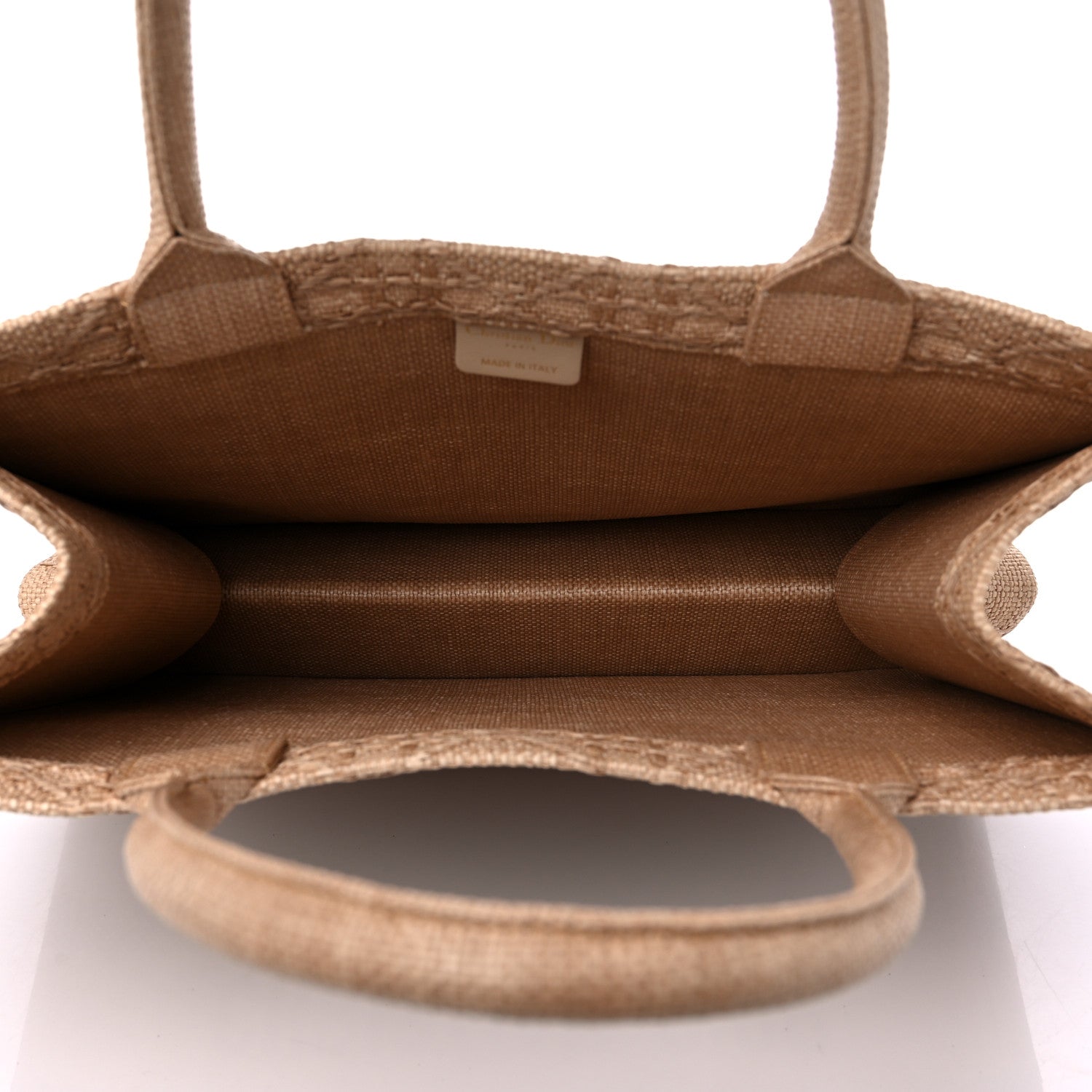 Christian Dior Raffia Cannage Medium Book Tote Natural 5 of 9