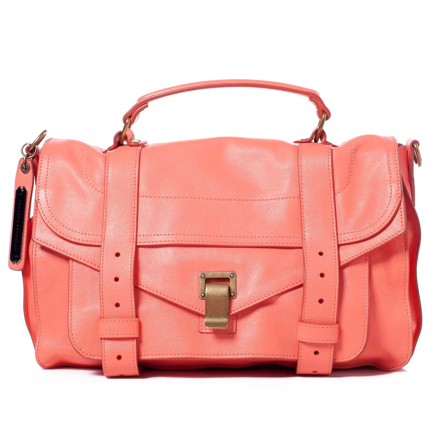 Lambskin PS1 Medium Satchel Neon Coral