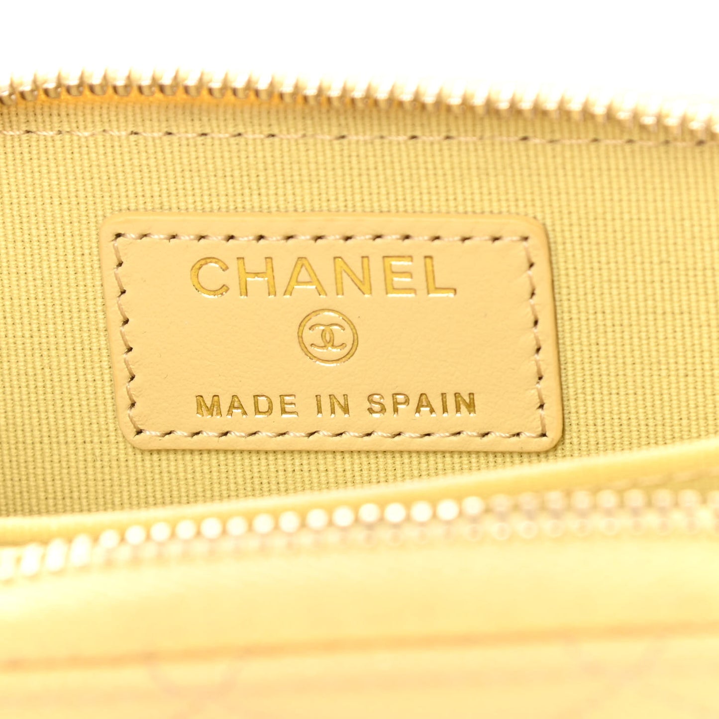 Caviar Quilted Zip Coin Purse Yellow