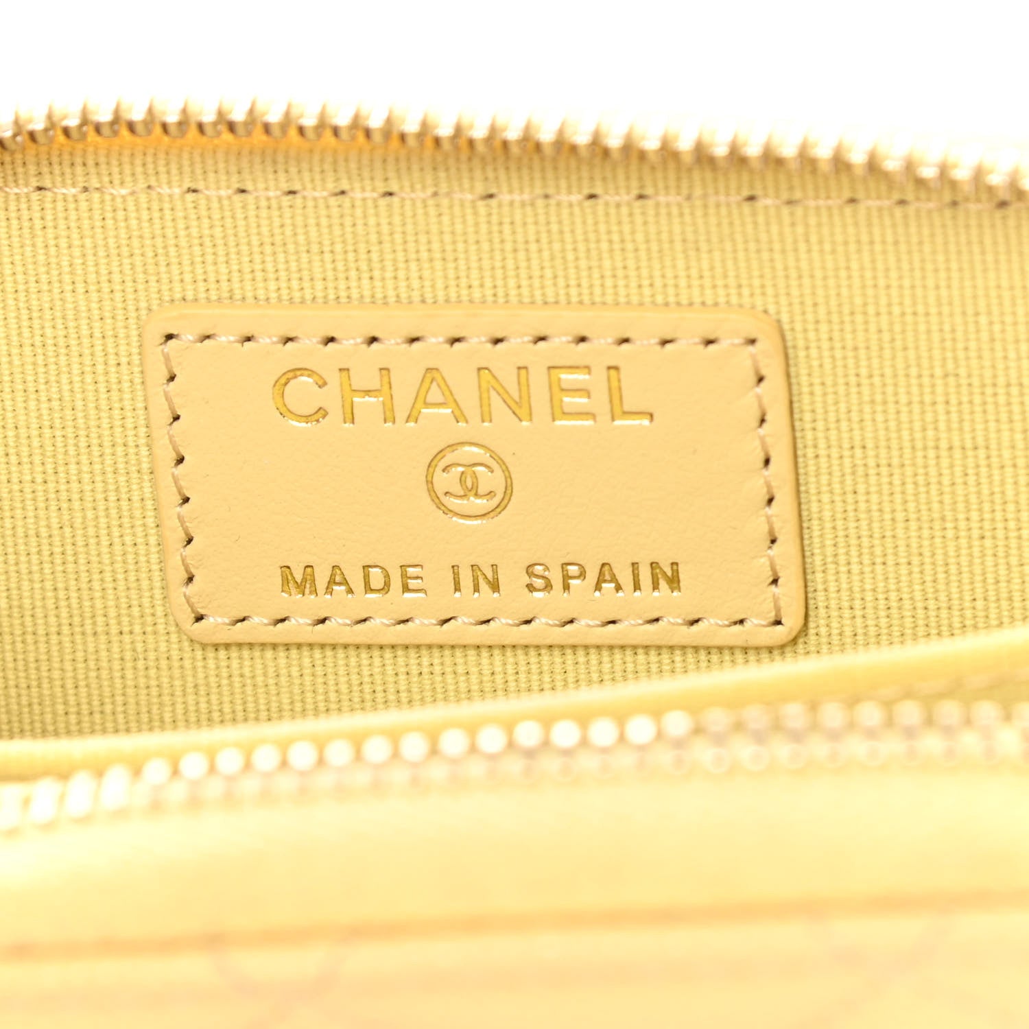 Chanel Caviar Quilted Zip Coin Purse Yellow 6 of 13