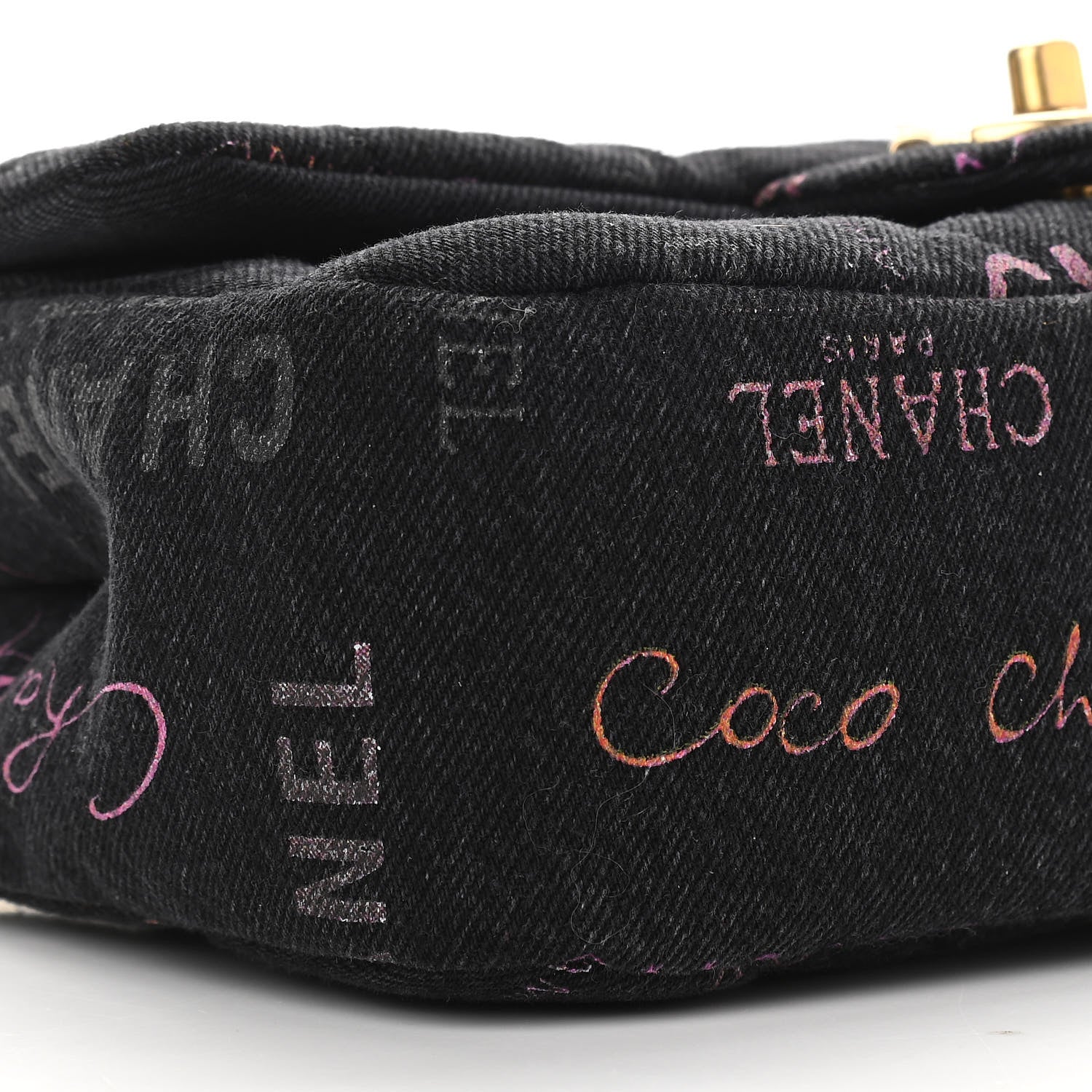 Chanel Denim Quilted Denim Mood Mini Rectangular Flap Black Multicolor 8 of 10