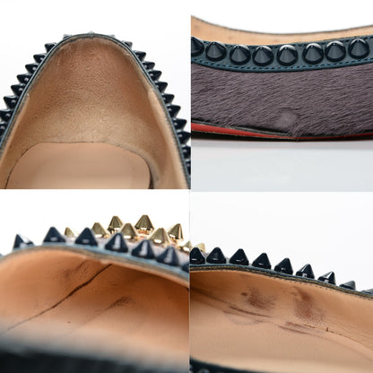 Christian Louboutin Pony Hair Malabar Spiked Flats 37.5 Grey Multi 9 of 11