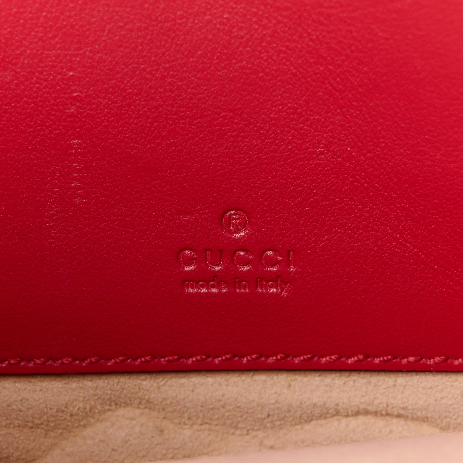 Gucci Calfskin Matelasse Mini GG Marmont Chain Crossbody Bag Hibiscus Red 8 of 12