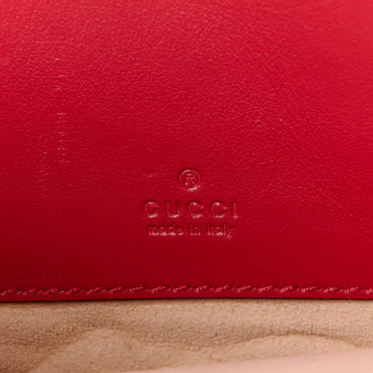 Gucci Calfskin Matelasse Mini GG Marmont Chain Crossbody Bag Hibiscus Red 8 of 12