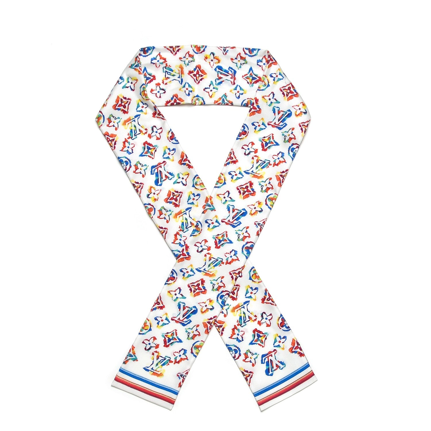 Louis Vuitton Silk Monogram Rainbow Bandeau White 1 of 4