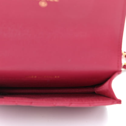 Chanel Lambskin Quilted Top Handle Flap Coin Purse With Chain Dark Pink 4 of 4