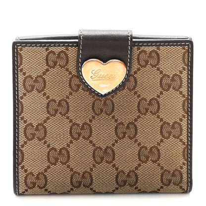 Gucci Monogram Heart French Wallet Dark Brown 1 of 7