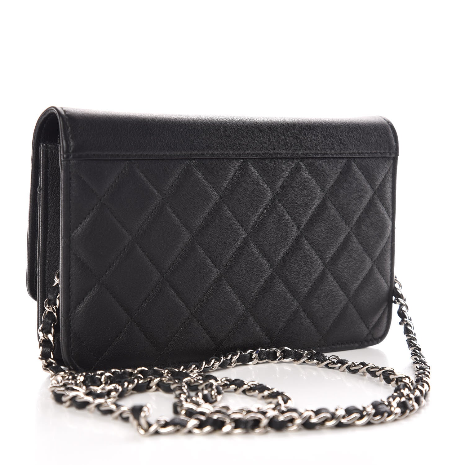 Chanel Lambskin Quilted CC Box Wallet On Chain WOC Black 3 of 11