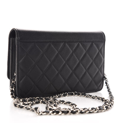 Chanel Lambskin Quilted CC Box Wallet On Chain WOC Black 3 of 11