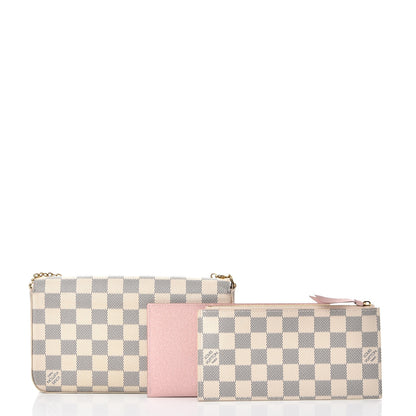 Louis Vuitton Damier Azur Pochette Felicie Chain Wallet Rose Ballerine 5 of 17