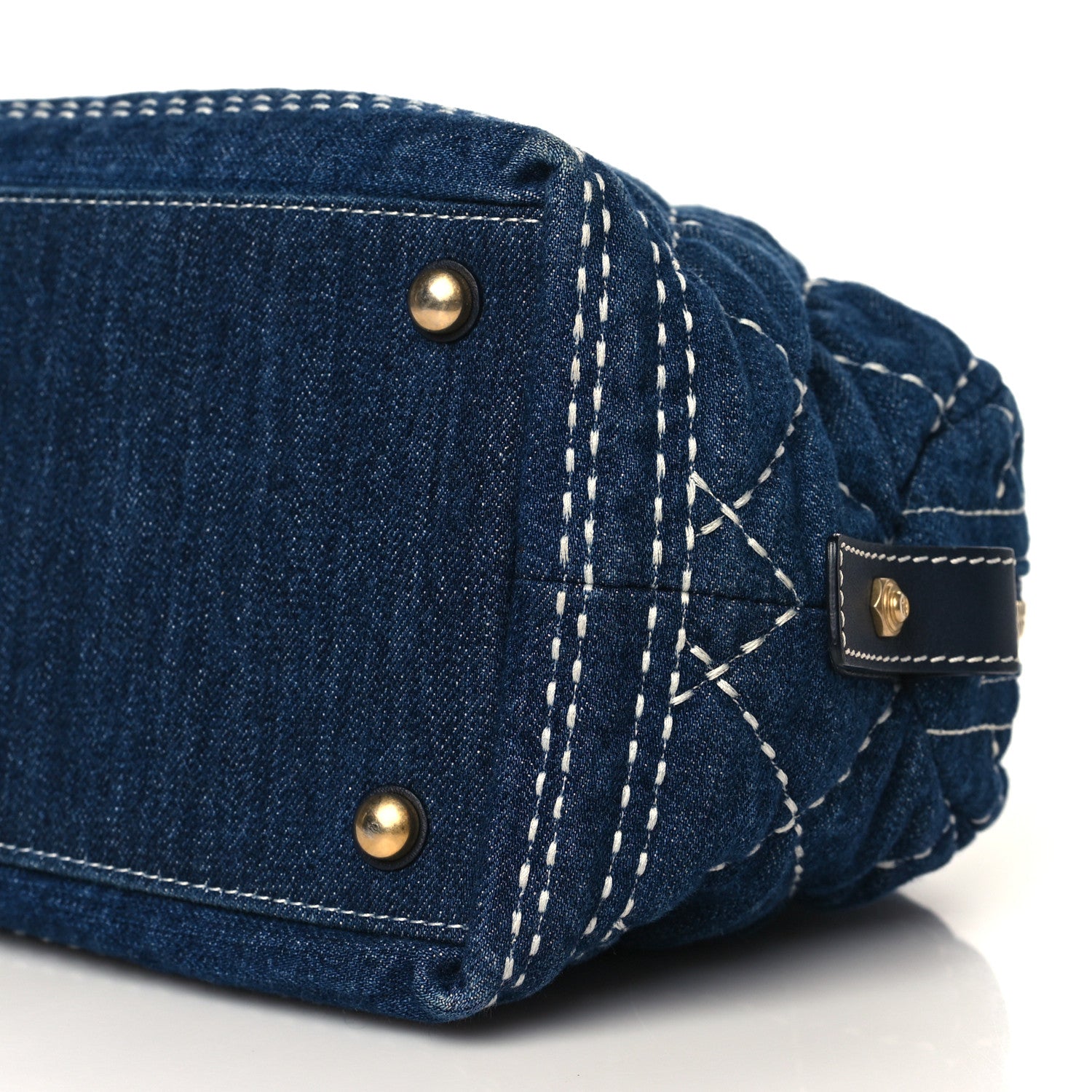 Chanel Denim Quilted CC Denim Trip Bowling Bag Blue 9 of 9