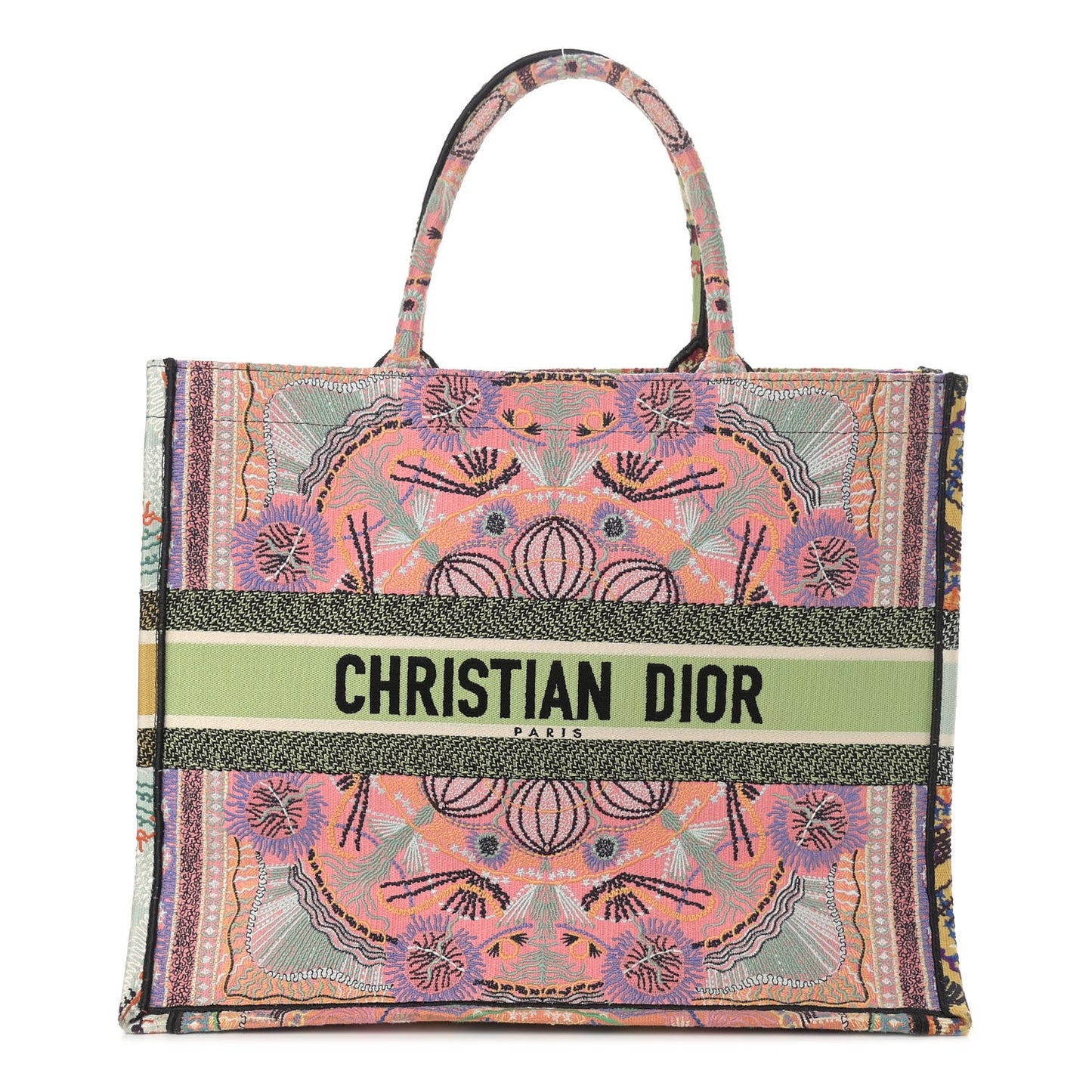Canvas Embroidered Large In Lights Book Tote Multicolor