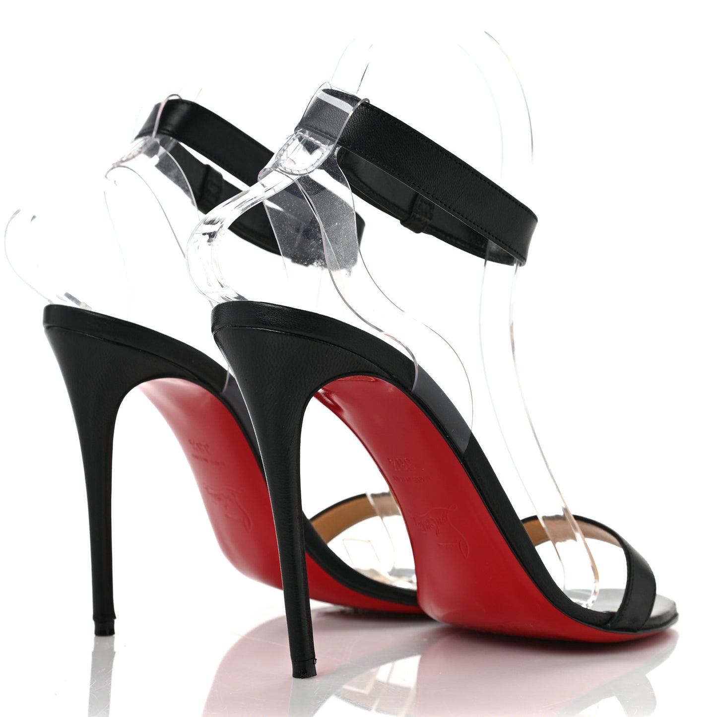 Shiny Nappa PVC Jonatina 100 Sandals 38.5 Black