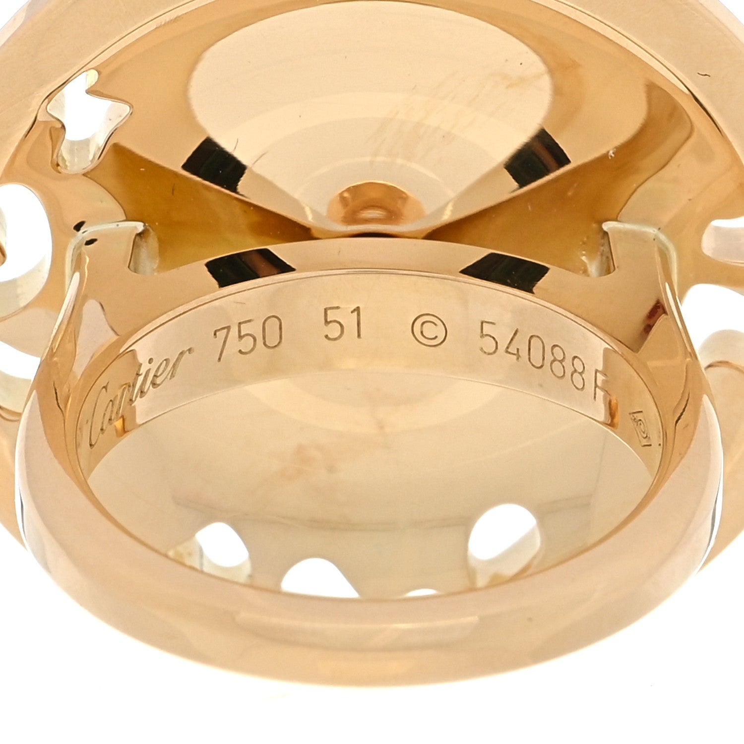 Cartier 18K Yellow Gold Diamond Tsavorite Black Lacquer Panthere De Cartier Ring 51 5.75 4 of 5