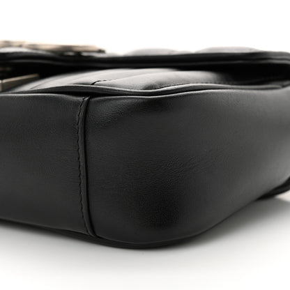 Gucci Calfskin Matelasse Aria Mini GG Marmont Shoulder Bag Black 11 of 14