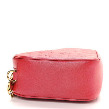 Louis Vuitton Lambskin Embossed Monogram Fall In Love Sac Coeur Heart Chain Bag Lipstick Red 4 of 9