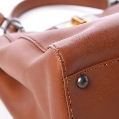 Fendi Vitello Suede Medium Peekaboo Iconic Satchel Cuoio Rame Moro 16 of 17