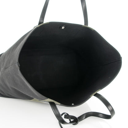 Saint Laurent Canvas Beach Shopping East West Tote Black 5 of 9