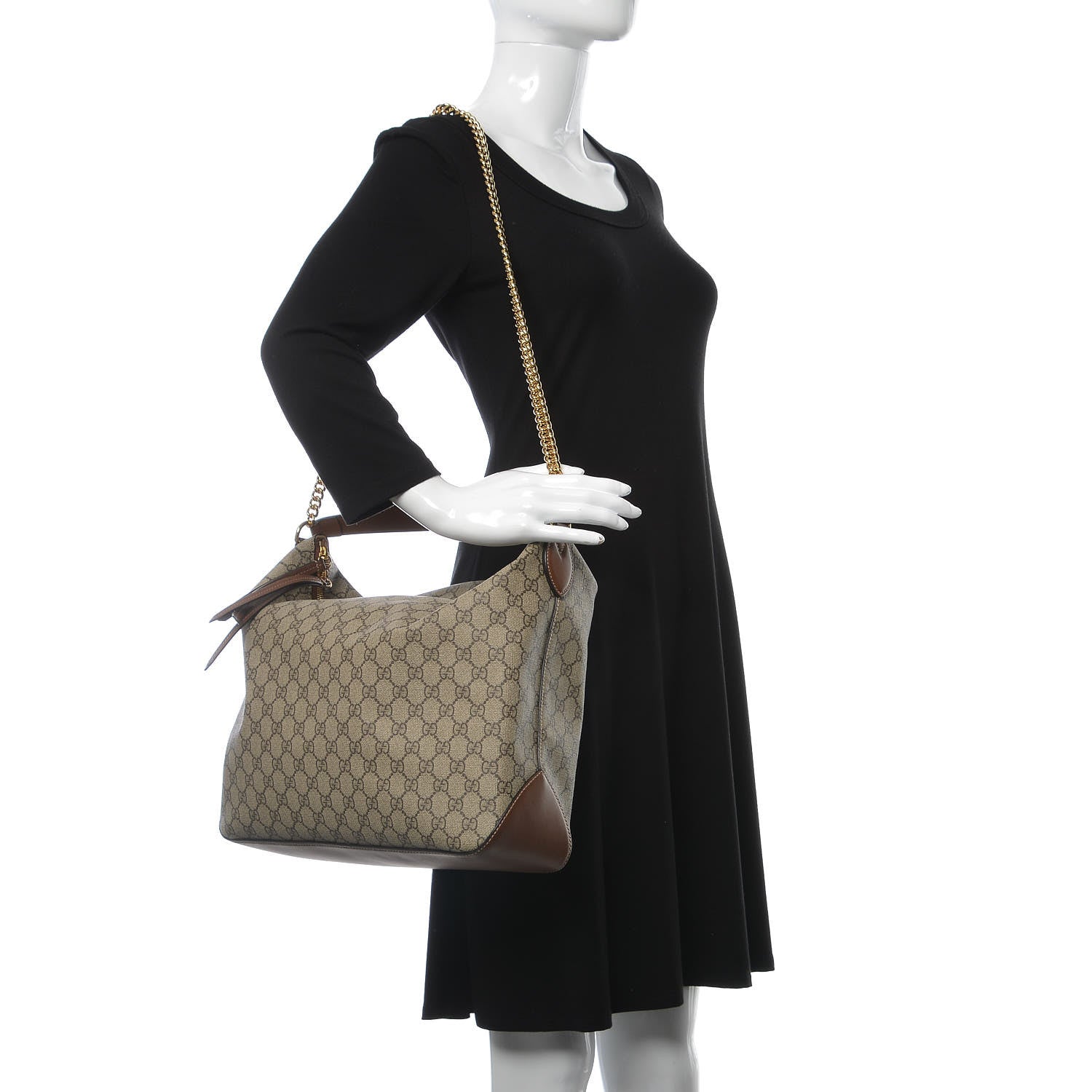 Gucci GG Supreme Monogram Large Linea A Hobo Light Brown 2 of 7
