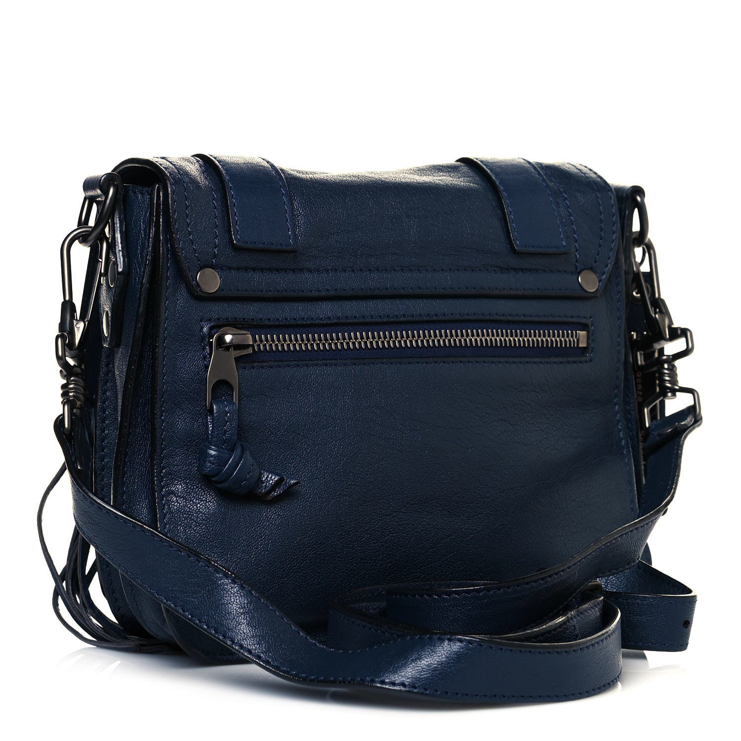 Proenza Schouler Lambskin Fringe PS1 Crossbody Pouch Midnight 4 of 13