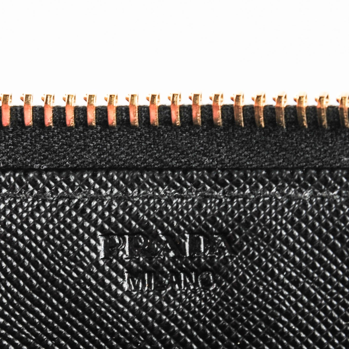Saffiano Metal Large Zip Around Wallet Black