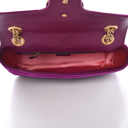 Gucci Velvet Matelasse Small GG Marmont Shoulder Bag Fuchsia Violet Cyclamen 5 of 12