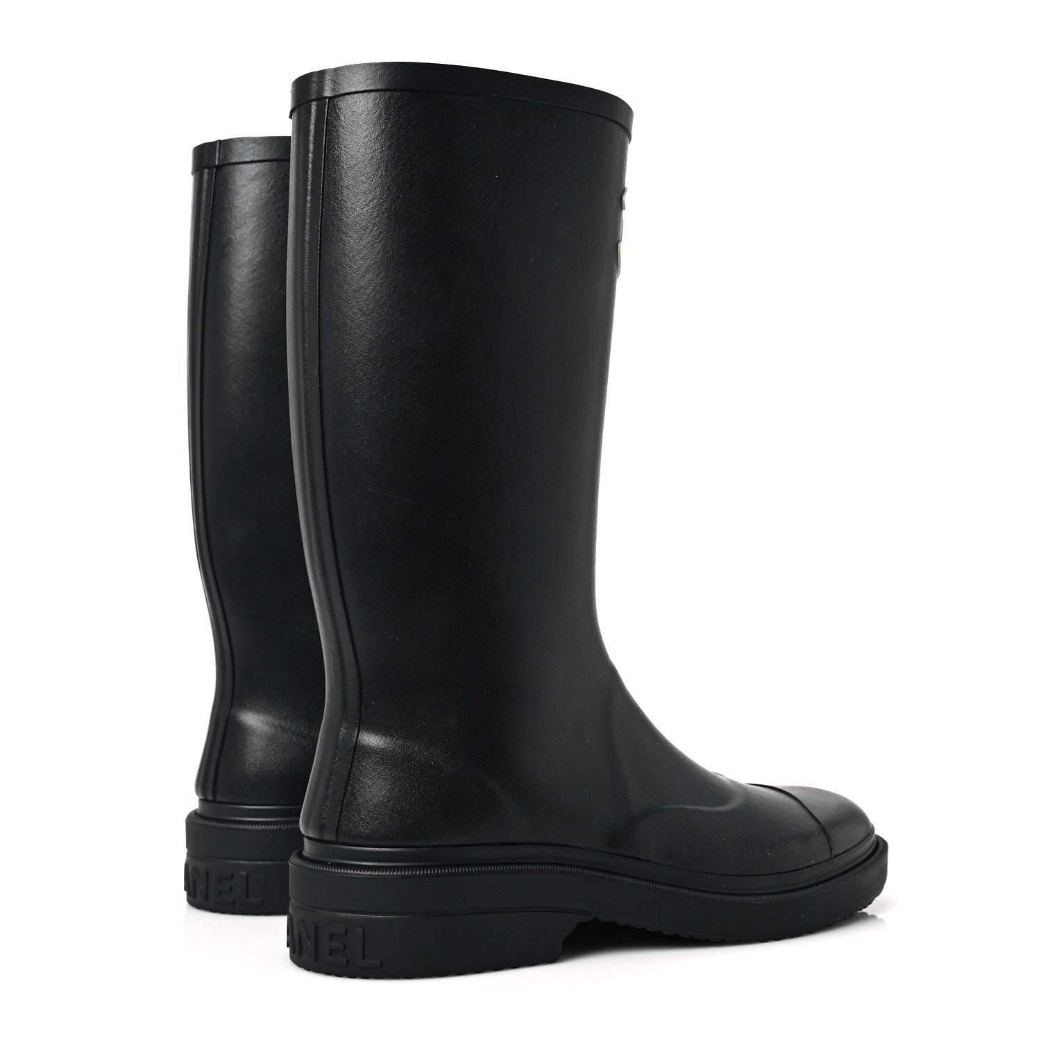 Chanel Caoutchouk CC High Boots 37 Black 4 of 7