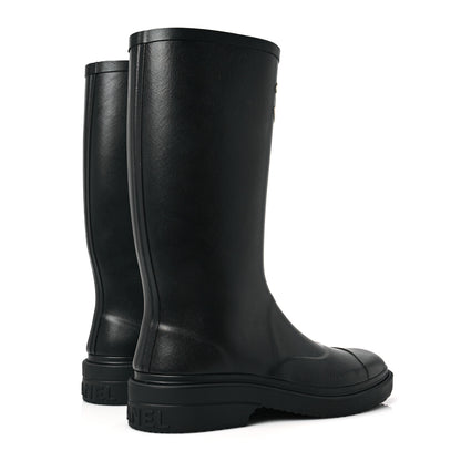 Chanel Caoutchouk CC High Boots 37 Black 4 of 7