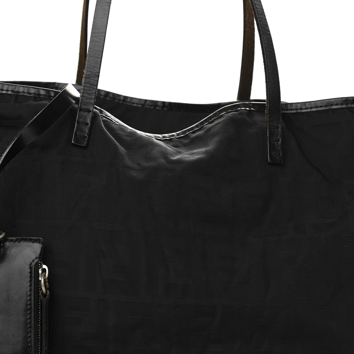 Fendi Nylon Zucca Medium Roll Tote Black 9 of 15