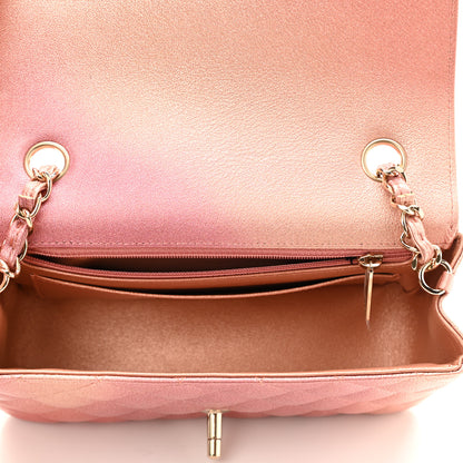Chanel Metallic Lambskin Quilted Ombre Mini Rectangular Flap Pink 5 of 11