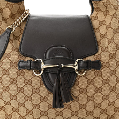 Gucci Monogram Margaux Calfskin Medium Emily Hobo Beige Ebony Cocoa 8 of 10