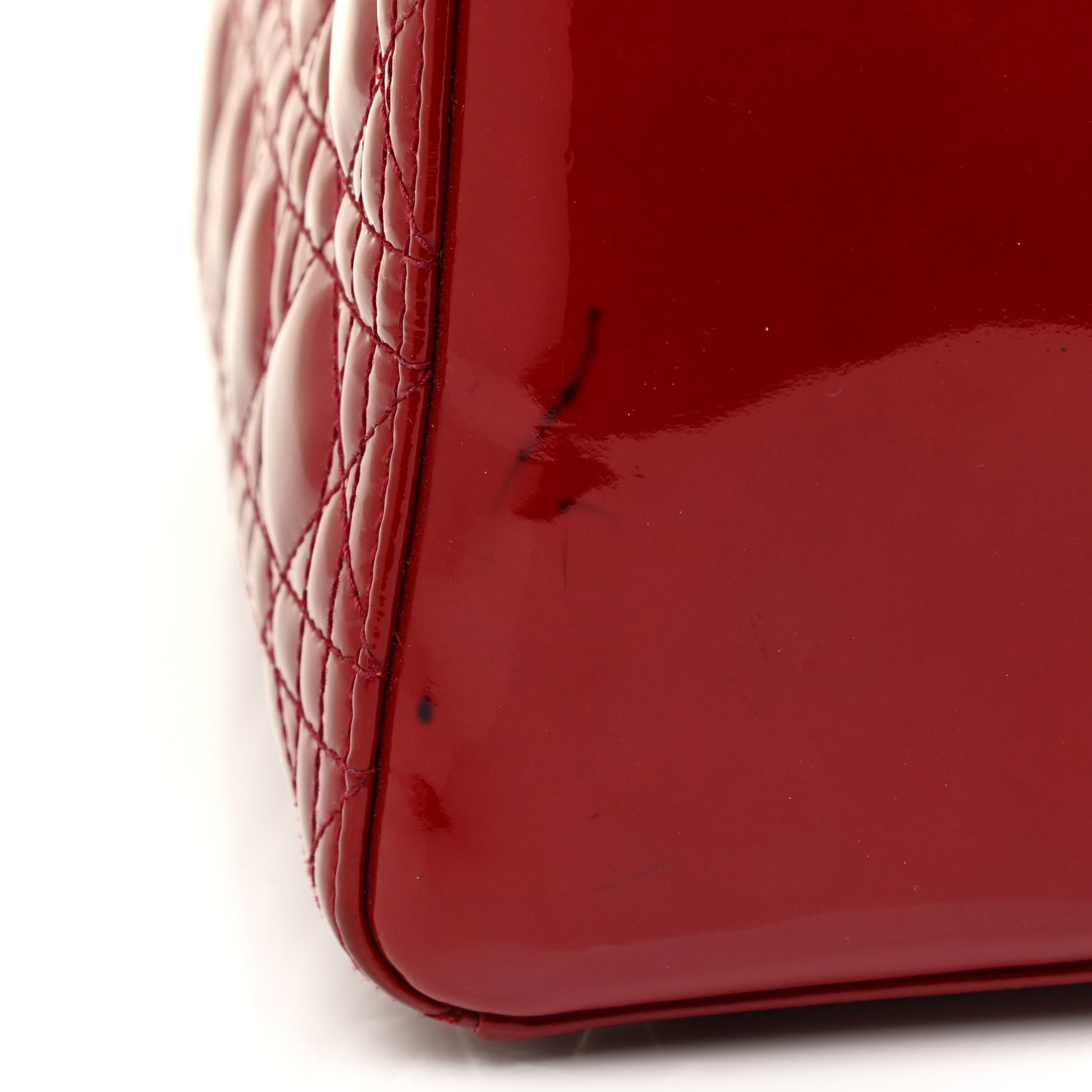 Patent Cannage Medium Lady Dior Red