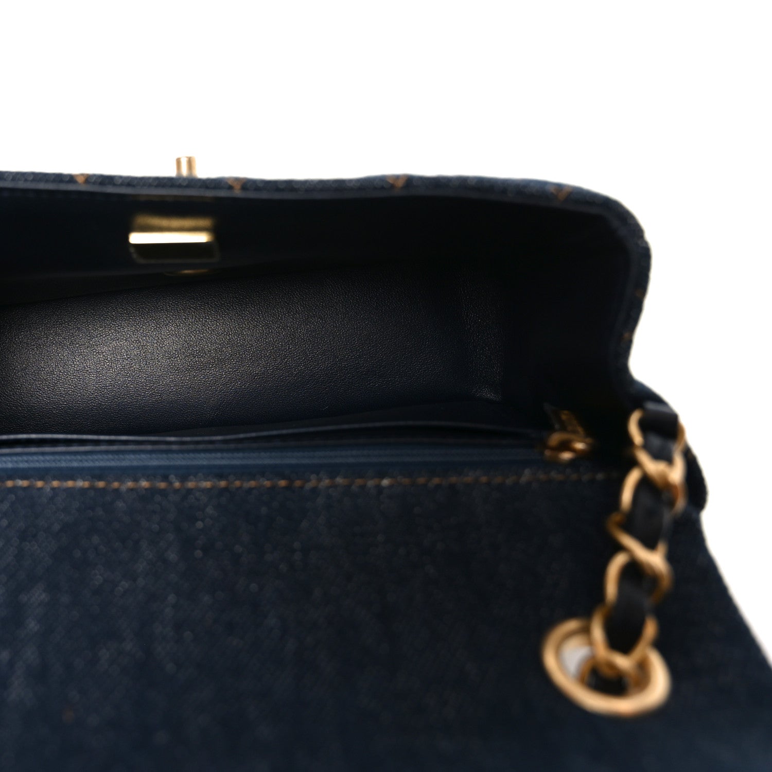 Chanel Denim Quilted Mini Rectangular Flap Dark Blue 5 of 11