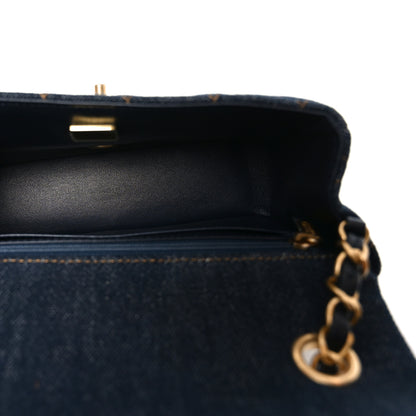Chanel Denim Quilted Mini Rectangular Flap Dark Blue 5 of 11