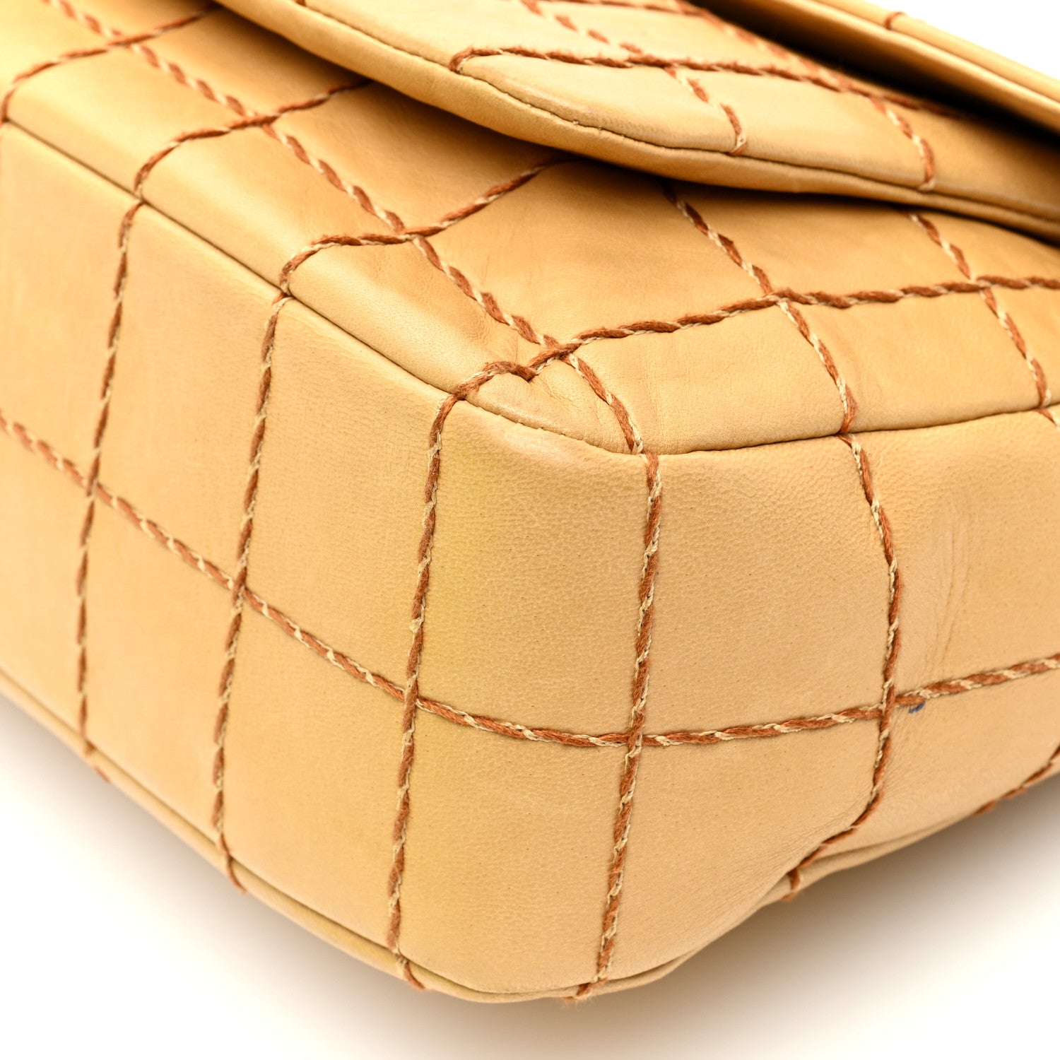 Chanel Lambskin Square Double Stitch Flap Beige 10 of 10