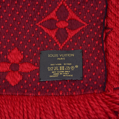 Louis Vuitton Wool Silk Logomania Scarf Rubis 4 of 4