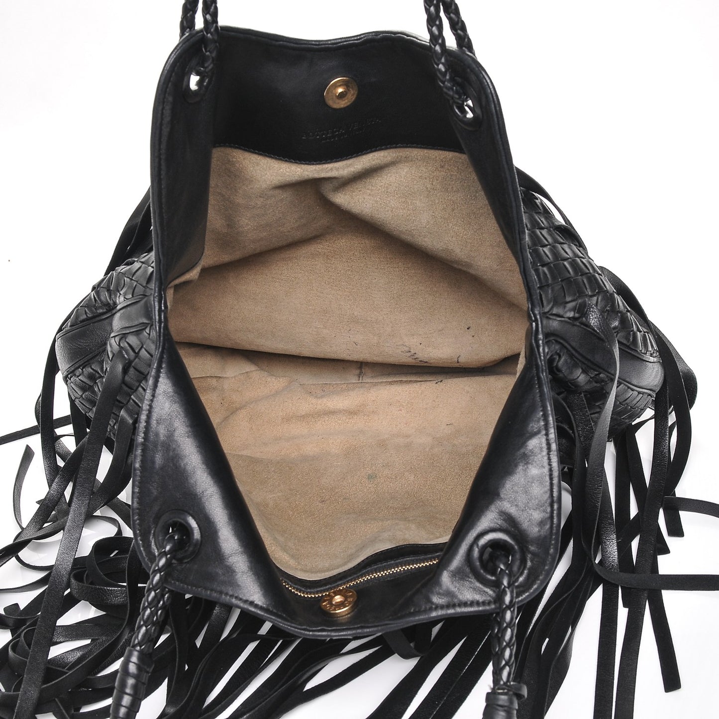 Nappa Intrecciato Fringe Hobo Nero Black