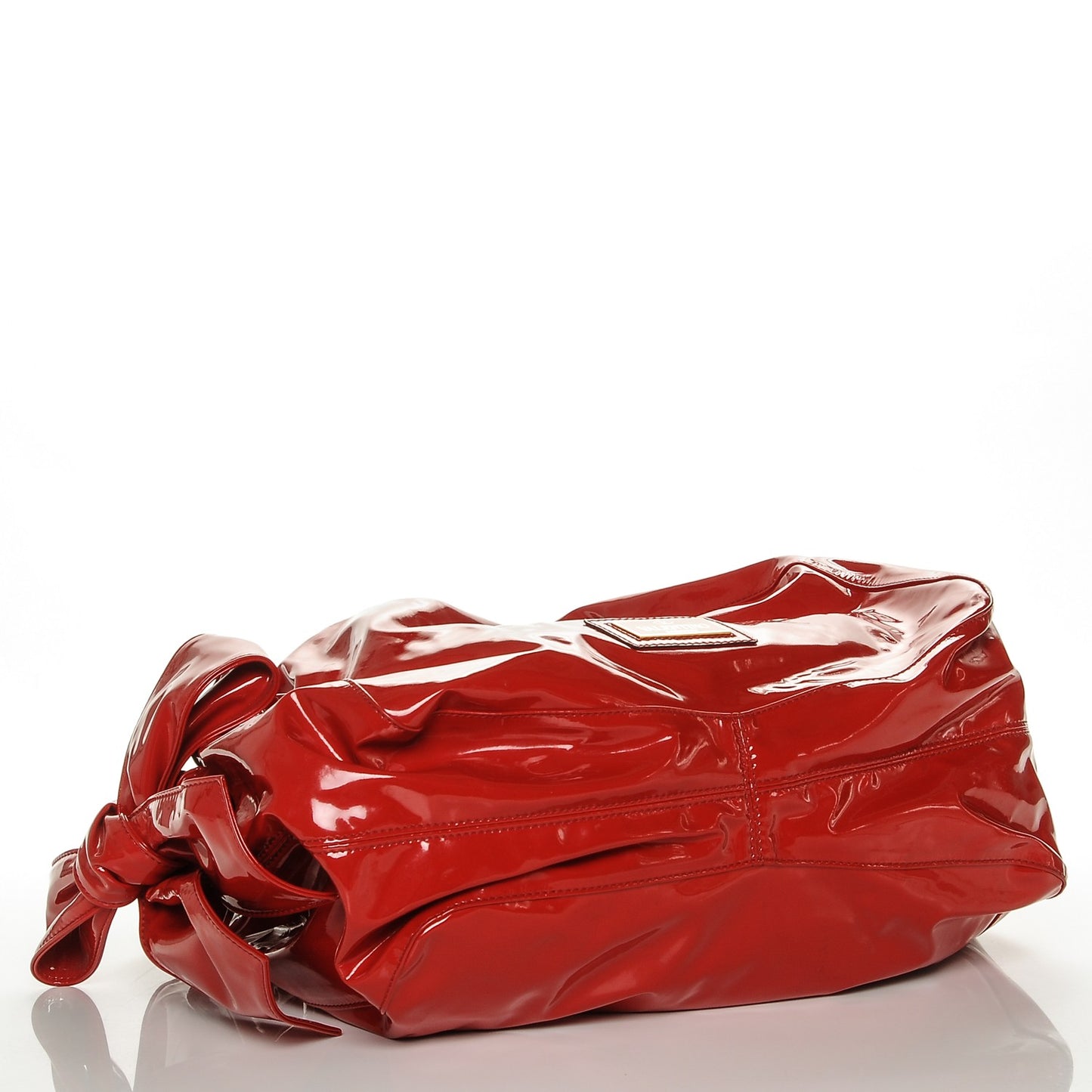 Patent Lacca Large Nuage Bow Hobo Red